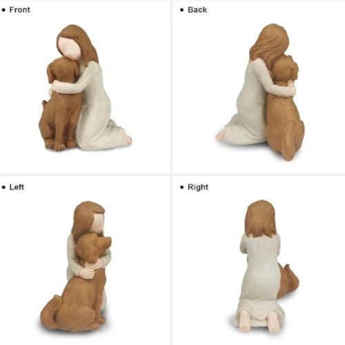 Niejgay Love My Dog Figuren-Statuen, Hundeengel-Freundschafts-Erinnerungsgeschenke, Geformte Handbemalte Figuren für Hundeliebhaber, Schwarz, Einfach zu Verwenden