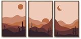 Mid Century Modern Wall Art Boho Mountain Wall Art - Boho Abstract Canvas Wall Art Desert Landscape