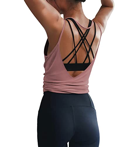 Image of LEXISLOVE Womens Workout Shirts Sexy Open Back Activewear Workout Clothes Sports Yoga Tank Tops