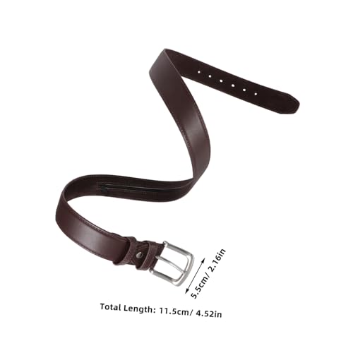 FRCOLOR Hidden Money Belt Concealed Pockets for Travel Pu Waist Belt Zippered Storage for Cash and Valuables Brown Long2
