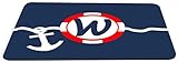 Rikki Knight Letter W Initial S.O.S Red White Blue Anchor Lightning Series Gaming Mouse Pad (MPSQ-RK-46203)