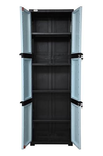 Image of Prima Viva-3 Plastic Storage Cabinet (Medium H 6 Ft x W 2 Ft x D 1.16 Ft) | 5 Compartments Multipurpose Organizer for Home & Office | Strong, Stylish & Spacious Cupboard for Clothes & Essentials
