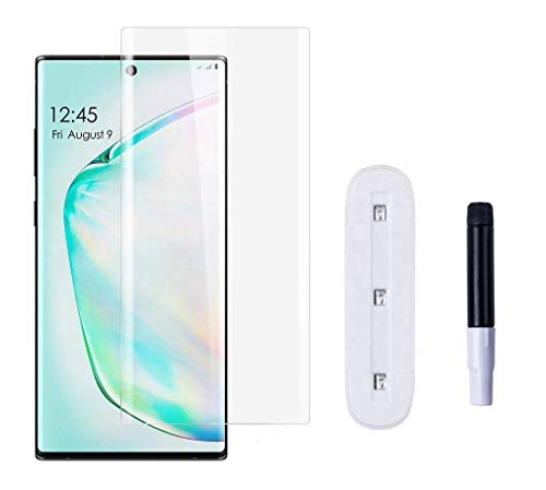 Image of UV Tempered Glass for Samsung Galaxy Note 10 Plus Advanced Border Less Full edge to edge Full Screen Coverage UV Screen Protector Guard with Installation Kit - Pack of 1