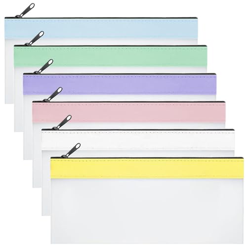 6Pcs Money Bag, 8.7x4.1 Inch PVC Cash Pouches with Zipper, Clear Envelope Pouch for Collectors3