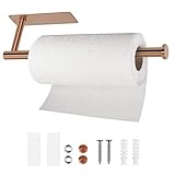 Picture of SUS304 Stainless Steel Under Cabinet Wall Mounted Magnetic Paper Towel Holder - Rose Gold, 13 inch