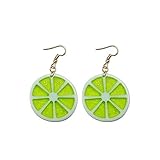 Lemon Acrylic Dangle Earrings Fruit Earrings For Women Girls - Green