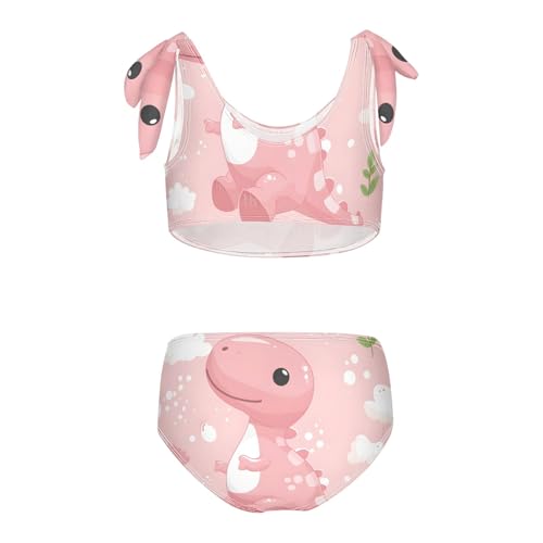Girls' Bikini Set, Dinosaur and Daisy Kids Swimsuit 2 Pcs Beach Bathing Suit2