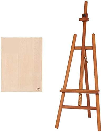 HADECOLL Artist Easel Stand Wooden Art Easel Painting Easel,Beech Portable Adjustable Studio Easel Outdoor Canvas Easel Band 4K Artboard Easels Easels For Display,Brown