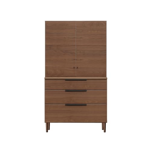 立義 フリーボード リビングボード 書棚 幅100×奥行42×高さ165cm ウォールナット436011