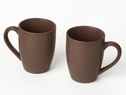 Image of Bodhi House Handcrafted Ceramic Coffee Mug Set of 2 Pieces (300 Ml), Stoneware Tea Cup, Microwave Safe Medium Milk Mug, Matte Finish, Ideal for Daily use, Casual Gatherings and Gifting, Coffee Brown
