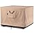 Fire Pit Cover - 28-32 Inch Heavy Duty 900D Strong Tear-Resistant and UV Resistant and Waterproof and Fading Resistant Material Polyester Firepit Covers Square for Outdoor Fire Table - Wheat