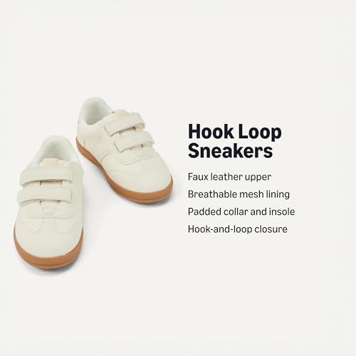 Image of Amazon Essentials x Sofia Grainge Unisex Kids and Toddlers' Hook and Loop Sneakers with Rubber Sole