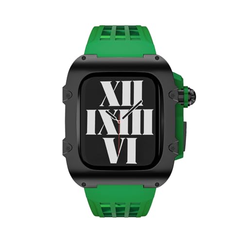 Kit de modificación Apple Watch 45mm con correa de goma y caja de aleación resistente 3