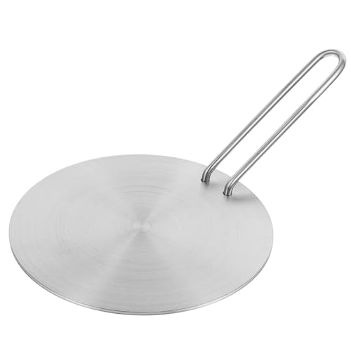 Veemoon Difusor de Calor para Cocina Inducción de Acero Inoxidable con Placa Mango Extraíble Adaptador Térmico para Estufas Eléctricas Gas Distribuidor Uniforme para Ollas y Sartenes