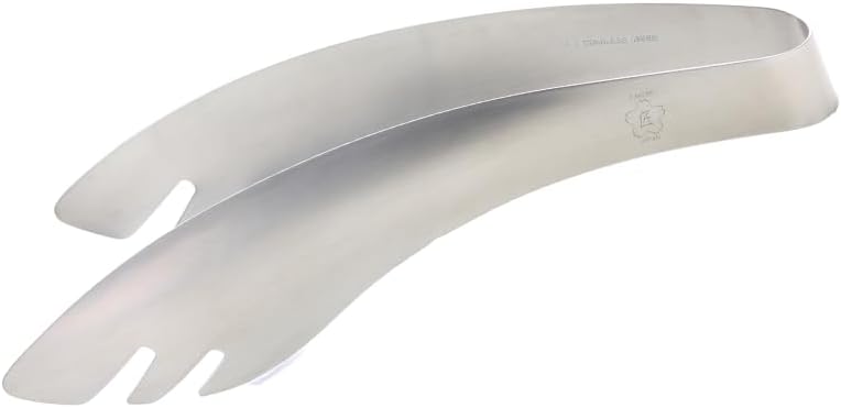 TakumiJAPAN TKTG02 Table Tongs, Slit, Stainless Steel, Dishwasher Safe, Made in Japan, Tsubamesanjo Cuts, Easy to Grab Noodles, Floating Tip, Can Be Used Like Chopsticks, Pasta Tongs, Mini Tongs