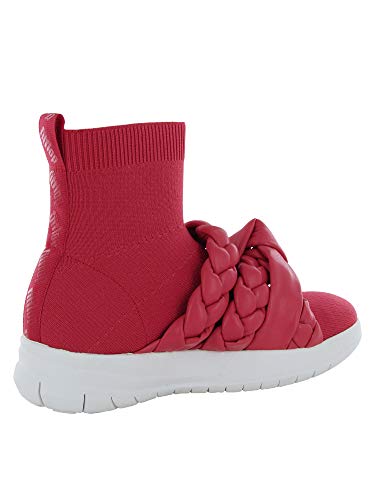 FitFlop Womens Uberknit Braid Sock Boot Sneaker Shoes, Passion Red, US 73