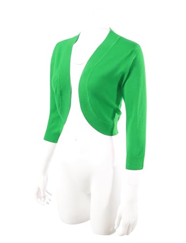 Image of Allsense Women's 3 /4 Sleeve Bolero Shrug for Dresses | Open Front Cropped Cardigan, Lightweight Knit Dress Cover Up