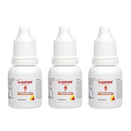 AL-EARTONE Ear Drops | Antifungal | Antibacterial | No Side Effects | 100% Ayurvedic & Natural Herbal Ear Drops | 10 Ml | Pack Of 3