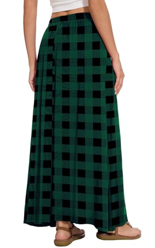 Image of Womens Maxi A-line Long Skirt Casual 2026 Elastic High Waist Flowy Skirts with Pockets