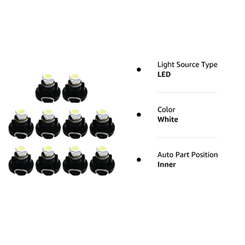 Jtech 10X T3 Neo Wedge Led White Car Dashboard Instrument Cluster Panel, A/C Climate Control Hvac Switch Light Bulb #TOP5