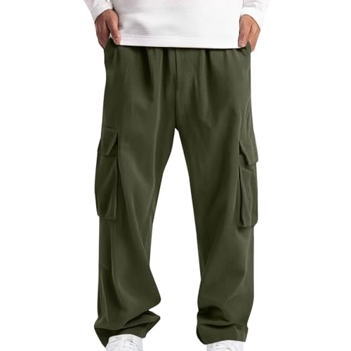 Work Pants for Men Corduroy Casual Elastic Waist Straight Leg Sweatpants Lightweight Soft Comfy Pant with Pockets4