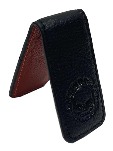Harley-Davidson Men's Willie G Skull Leather Magnetic Money Clip - Solid Black2