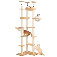 Amazon | LULUCAT 形態アレンジ可能 キャットタワー 突っ張り 木製