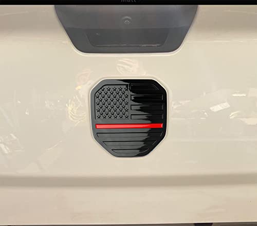 Image of CONGCONG Tailgate Emblem Badge for Dodge Ram 1500 /2500 /3500 (2019-2023, American Flag - Red Line)