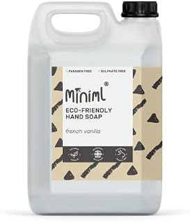 Miniml Hand Soap Wash Liquid 5L Refill - French Vanilla Infused Eco Friendly Hand, Skin & Body Wash Gel for Soft and Sensitive Skin Care - 100% Vegan & Cruelty Free