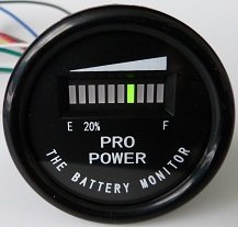 ProPower PRO12-48M 48 Volt Battery Indicator, Meter for EZGO, Yamaha, Club Car - Golf Cart