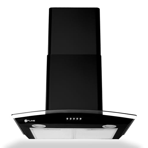 Recopilación de Campana 60 Cm del mes. 44 Campana para Cocina 60 cm | Extractora De Pared Negro Mate | Cristal Curvo | 3 Velocidades | Filtro Lavable Y De Carbón | Iluminación LED | FLINE