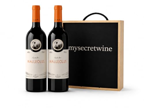 Pack 2 Botellas Emilio Moro Malleolus Ribera del Duero + Caja de Madera Premium | Vino Tinto Reserva de Alta Gama | Estuche Exclusivo para Regalo - MYSECRETWINE -