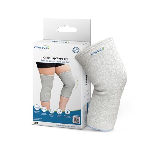 Image of Everactiv Knee Support Sleeve - Compression Support for Arthritis, Joint Pain, and Post-Operative Recovery | Breathable Cotton Inner Lining | Unisex | 1 Pair (XXL)