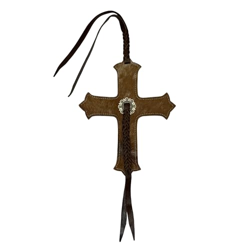 Showman Cowhide Cross Tie-On Saddle Charm