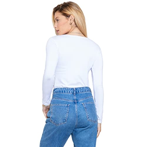 Blusa Segunda Pele Feminina (G, Branca)