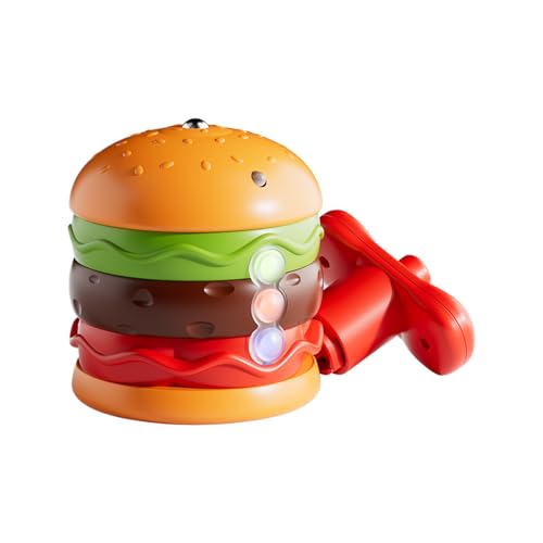 Spin Toy, Light Up Hamburger Balance Game with Music, Interactive Portable Travel Spinner for Children Fun Learning Activity at Home Kindergarten School Playroom Entertainment