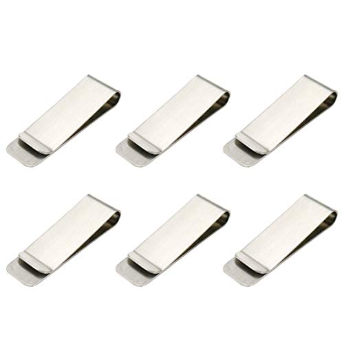 LC LICTOP Money Clip Slim Cash Clip, Stainless Steel Credit Card Holder, Minimalist Front Pocket Wallet Clips, Sturdy Holder Clamp for Cash, Name Cards, Business Cards, 4Pcs Silver