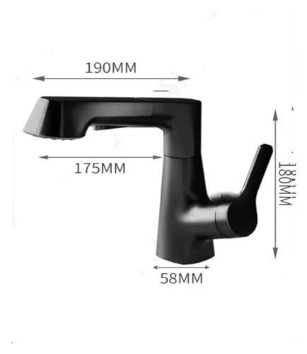 Grifo de lavabo monomando negro con caño giratorio 360 y ducha extraíble 2