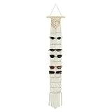 W Wellshine Macrame Sunglasses Holder Boho Wall Hanging Minimalist Eyewear Organizer Wall Sunglasses Rack Sunglasses Display (Nature)
