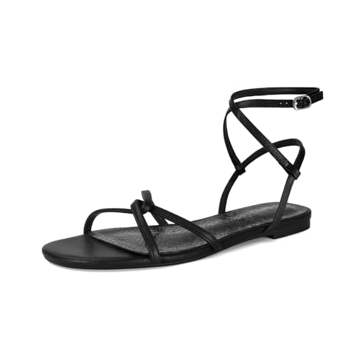 Image of SOVANYOU Strappy Sandals for Women Dressy Flat Sandals Open Toe Cute Summer Sandal with Cross Ankle Strap