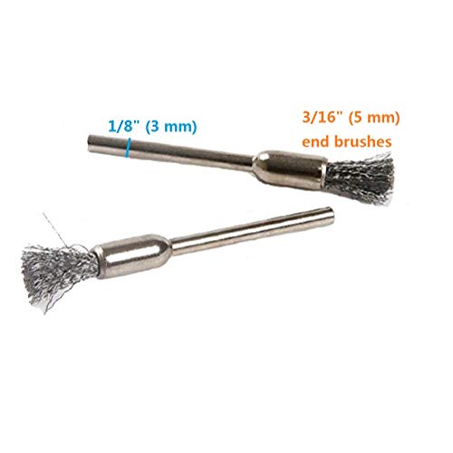Image of 20pc Stainless Steel Pen Shape Wire Brushes 3mm /1 /8 Shank Brushes Wire Cleaning Brush Drill