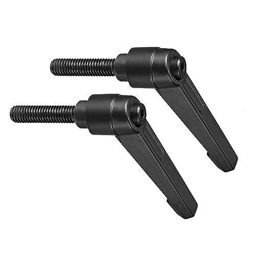 Image of Clamping Lever Handles, M8 x 32mm Male Thread, Adjustable Quick Release Locking Rotating Bolt Knobs Black - (Applications: for Lathe Machinery), 2-Pieces