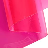 ONEART | 12 Gauge Clear Tinted Plastic Vinyl, 16\"x48\" See Through Vinyl Fabric-Pink