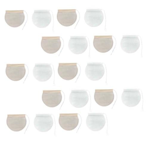 OFFIGAM 200個 使い捨てティーバッグ 丸型ドローストリングデザイン 無臭 茶葉用フィルターバッグ 急須やマグカップ対応 持ち運び便利 お茶