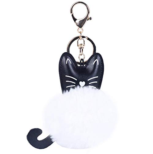 Preisvergleich Produktbild Beeria Kreativer Schlüsselanhänger, Damen, modisches Katzenohren-Design, Plüsch, Ball, Anhänger, Paar, Schlüsselanhänger, Auto, Schlüsselanhänger, Rucksack, Dekorative Tasche, Anhänger, Zubehör