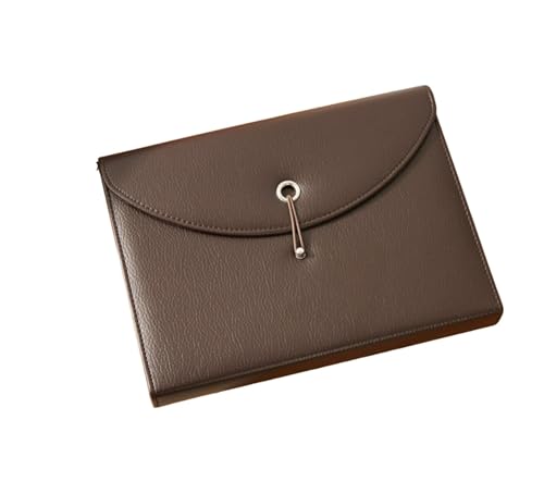 HAUUUISIJ A4ファイルケース 13ポケット 書類ケース 透明仕切り付き ドキュメントファイル 防水 耐摩耗 ラベル付き 収納 持ち運び便利 事務用 領収書 整理用 (ブラウン)