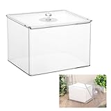 Rainmae Disposable Face Towel Holder with Lids, Disposable Face Towel Holder Bin, Face Napkins Storage Case, Custom Made for Clean Skin Club Face Towels Holder for Home and Makeup Organization