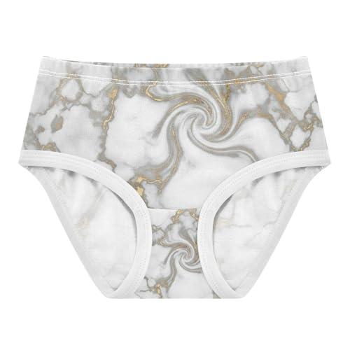 Toddler Panties, Marble White Cotton Underwear Girls, 2–8 Years