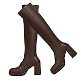 Knee High Boots for Women Square Toe Platform Chunky...