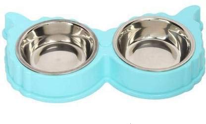 Emily PetsEmily Pets Stainless Steel Removable Anti Slip Food and Water Dog Bowl for Dog and Cat (Blue)